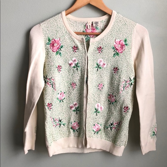 textured floral sweater anthropologie